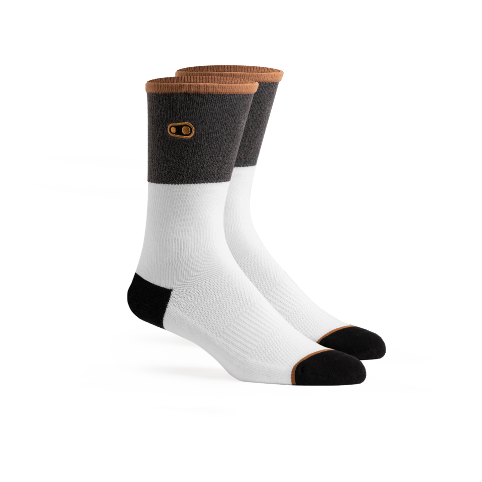 Crankbrothers Icon chaussette vélo blanc gris S/M coton