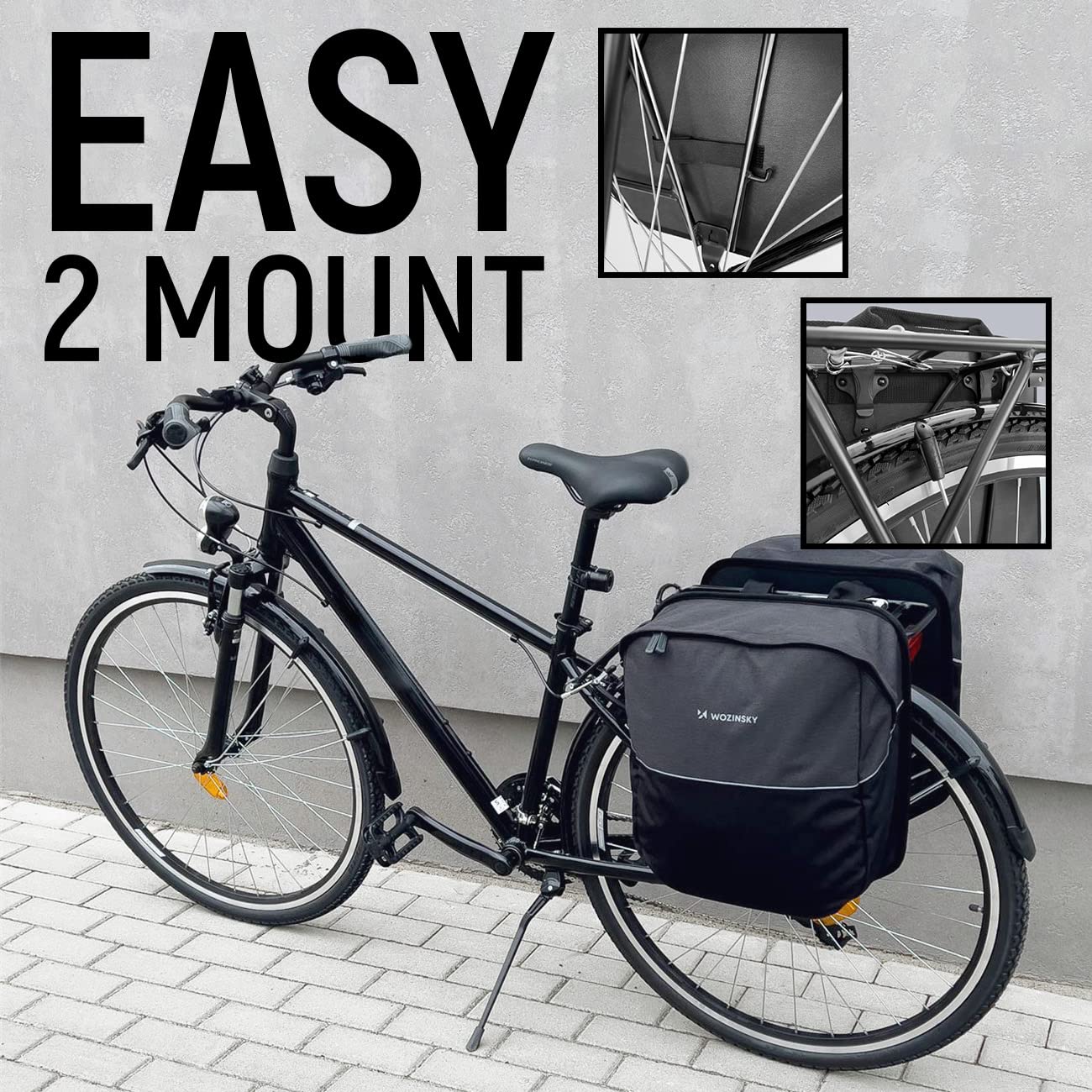 Wozinsky WBB32BK sacoche porte-bagages 24L noire