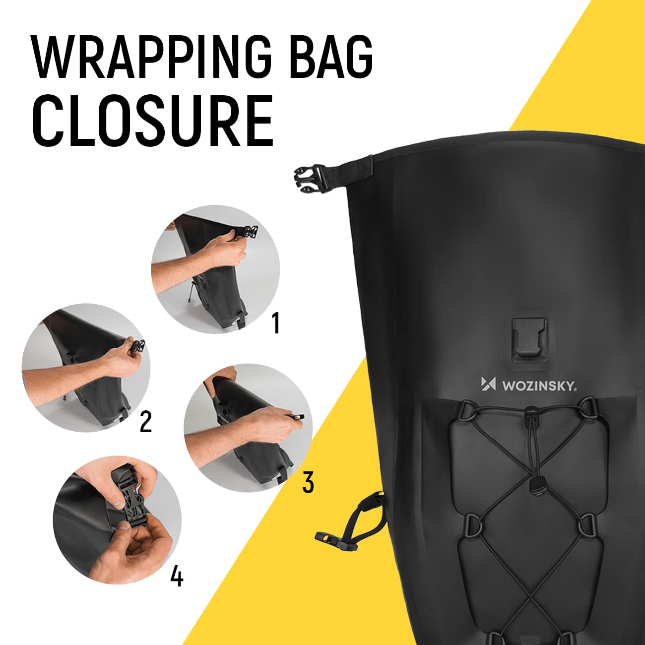 Wozinsky sacoche voyage étanche porte-bagages 25L rouge