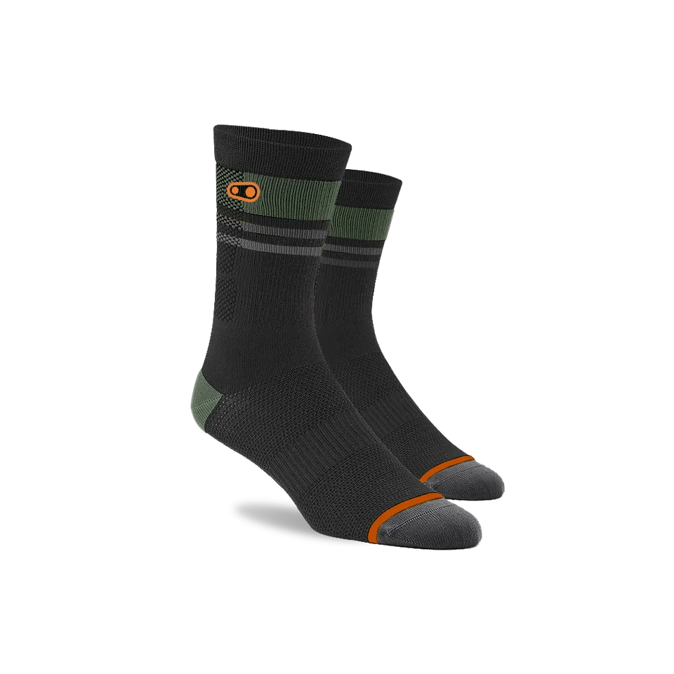 Crankbrothers Icon MTB Socks Chaussettes Noir/Vert S/M