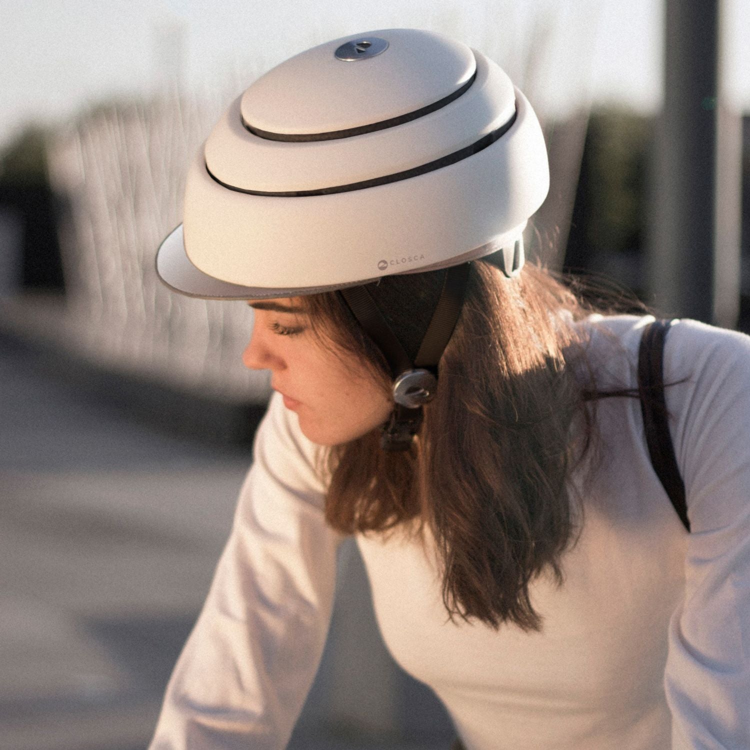 Closca Helmet Visor casque vélo pliable blanc réfléchissant M