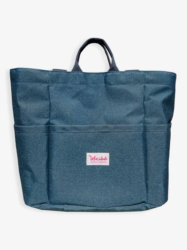 Atelier Velocidade Cabas XXL tote bag marine toile France