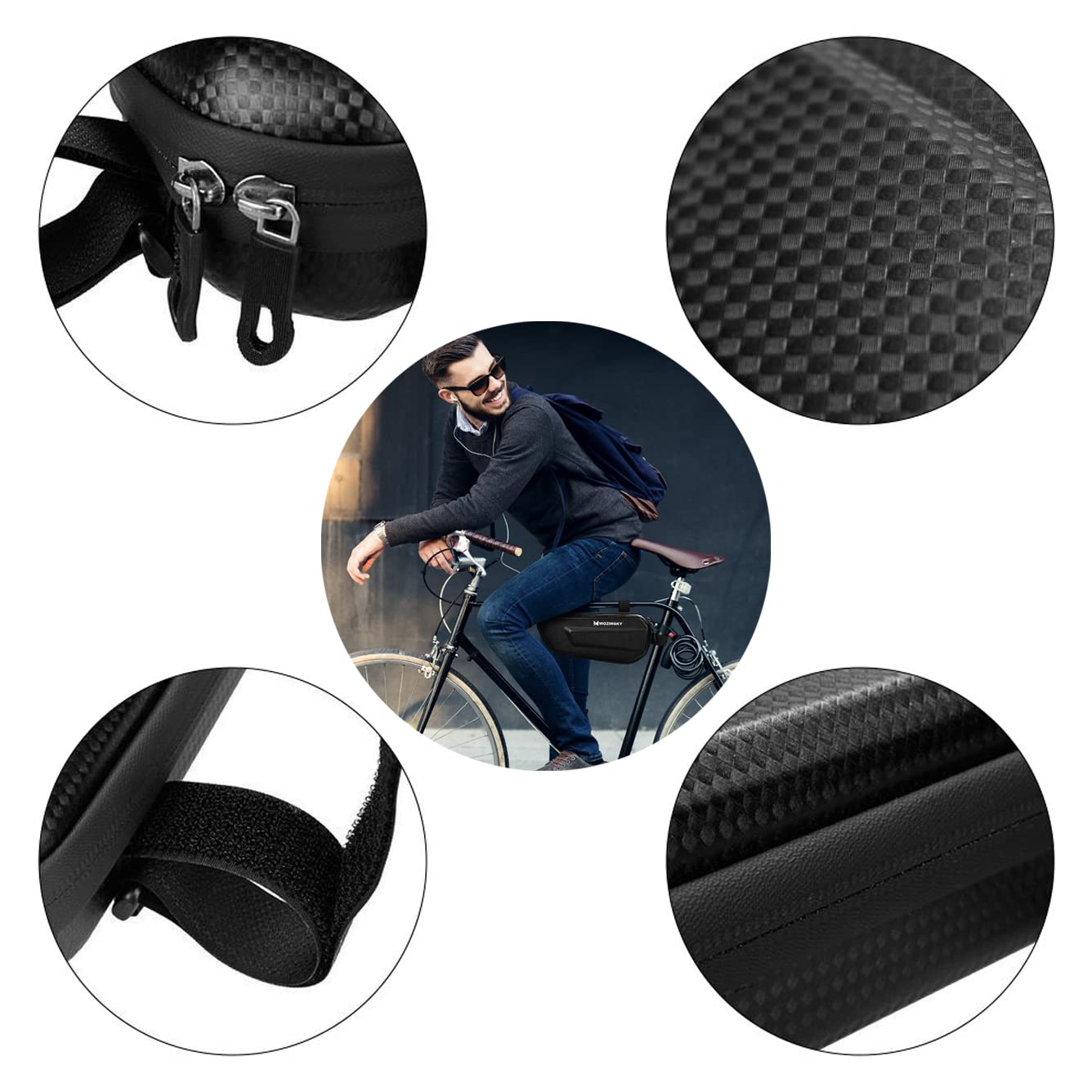 Wozinsky Sacoches de Cadre Sacoche Vélo 1,5 L Noir Étanche