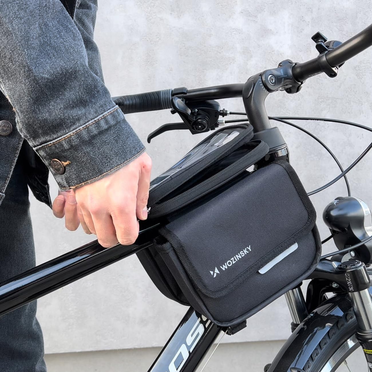 Wozinsky Sacoche de Cadre Vélo Étanche 1,5 L Noir