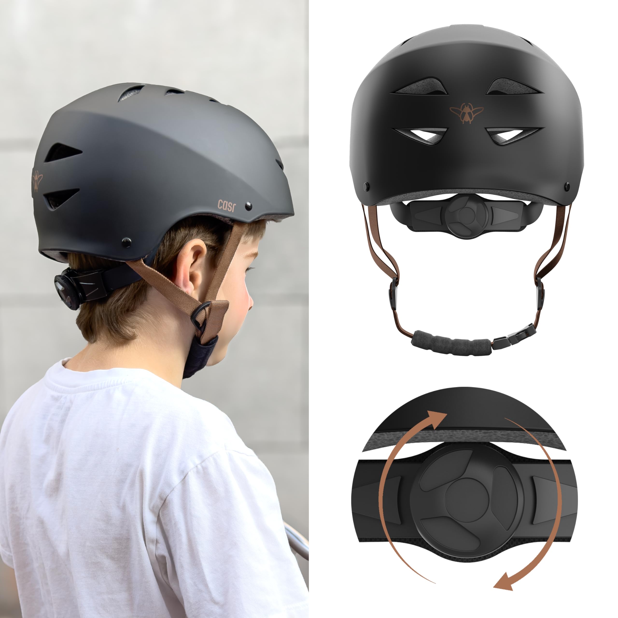 CASR Classic casque vélo enfant Noir S 51-54 cm