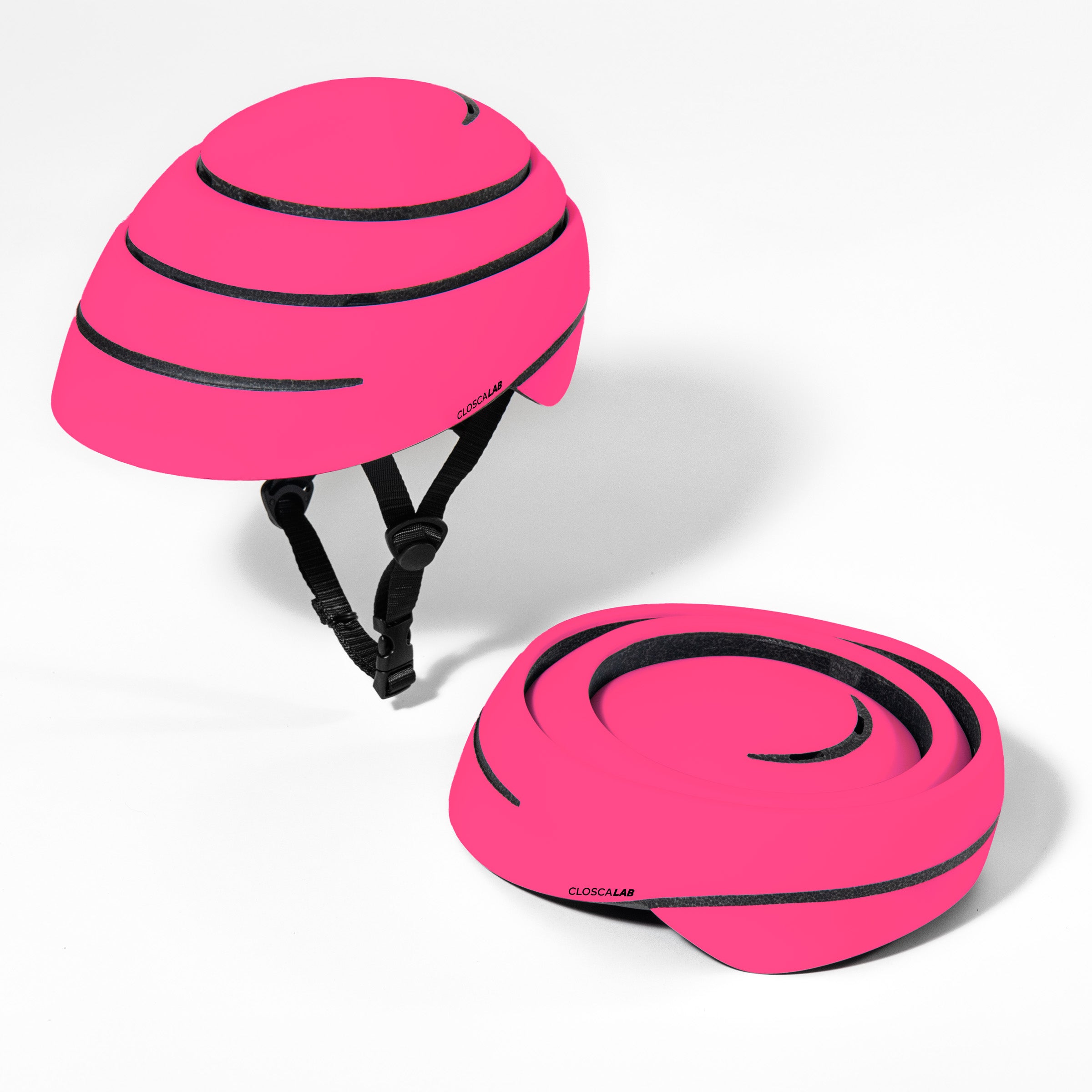 Closca Helmet Loop Lab casque vélo rose fluo pliable