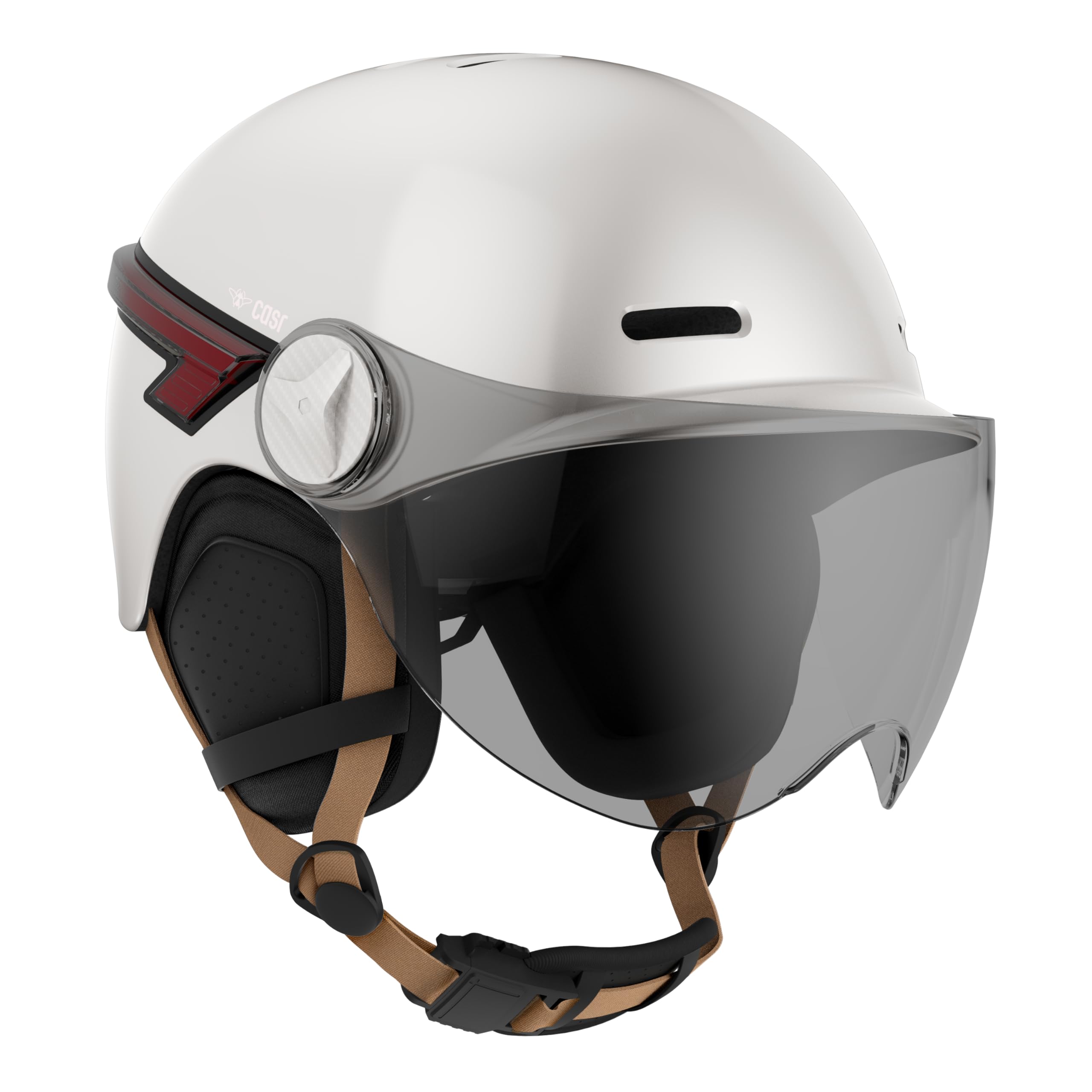CASR LED Glow Casque Vélo Taille M Crème Visière XL