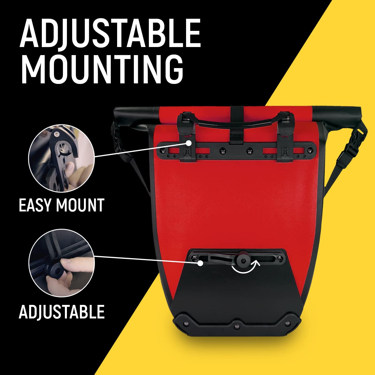 Wozinsky sacoche voyage étanche porte-bagages 25L rouge