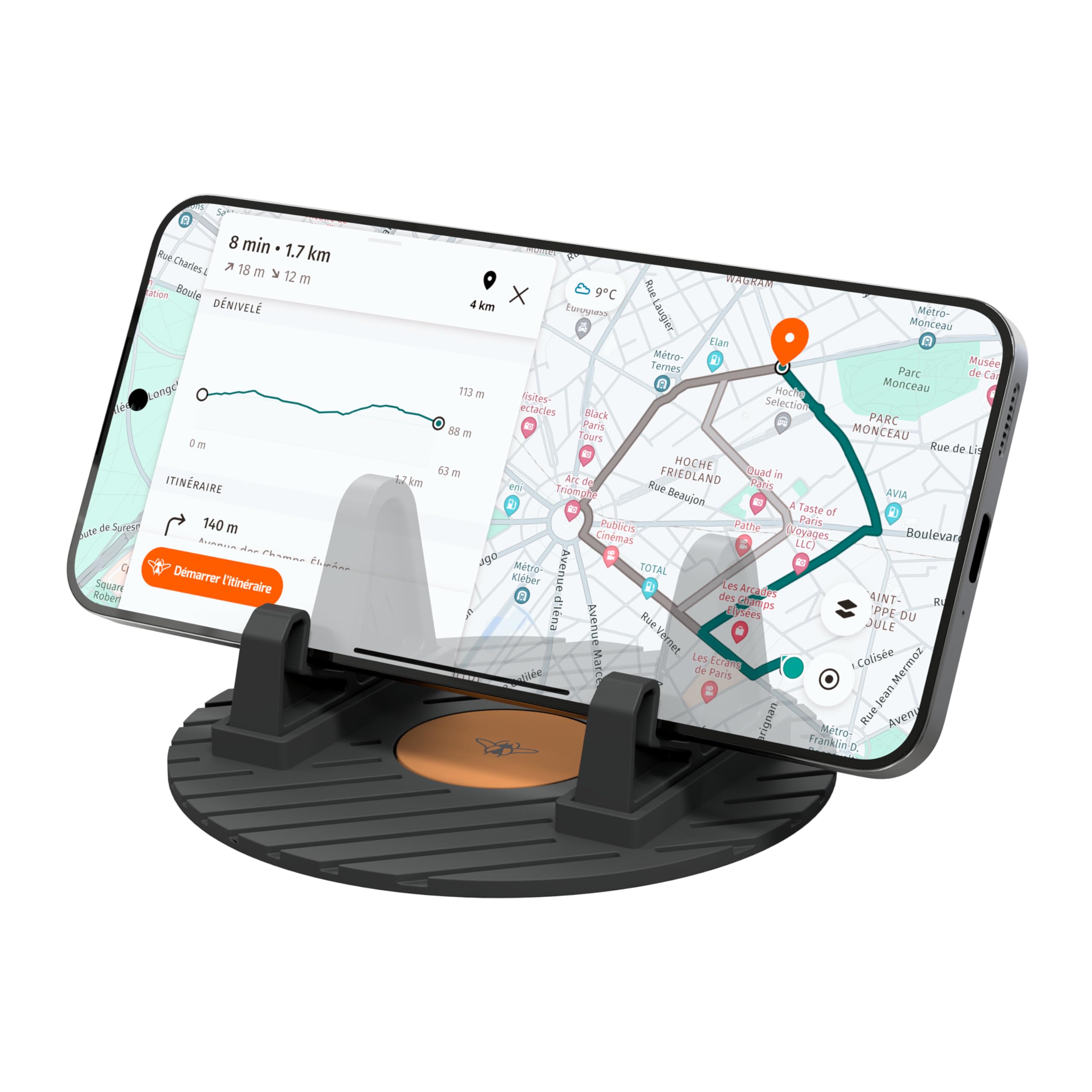 CASR Holder Pro Support Smartphone Adhésif Noir 7 Pouces