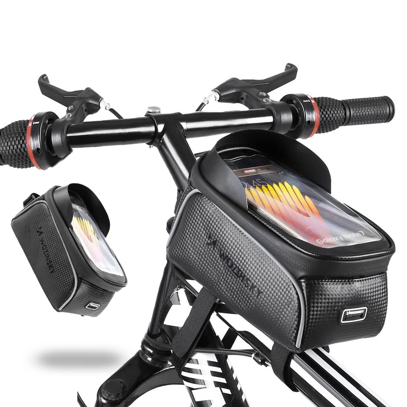 Wozinsky Sacoches de cadre sacoche vélo 2 L noir smartphone