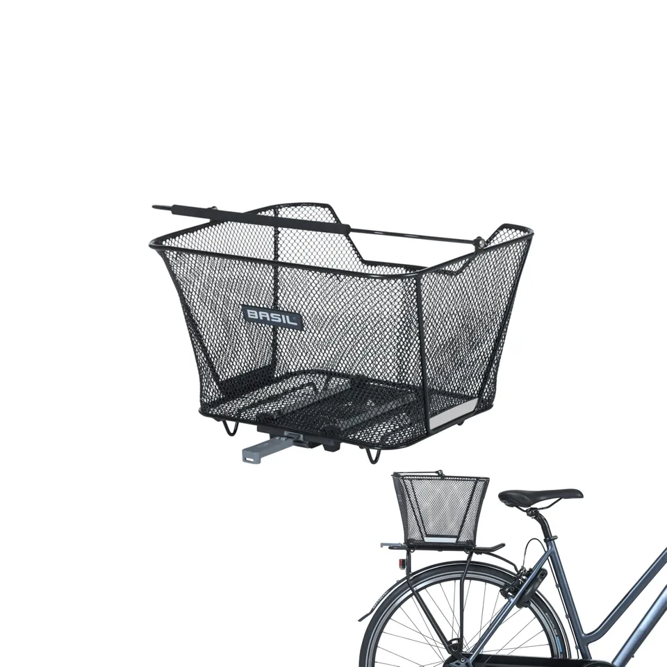 Basil Lesto MIK Panier Vélo Arrière Noir Verrouillable Courses