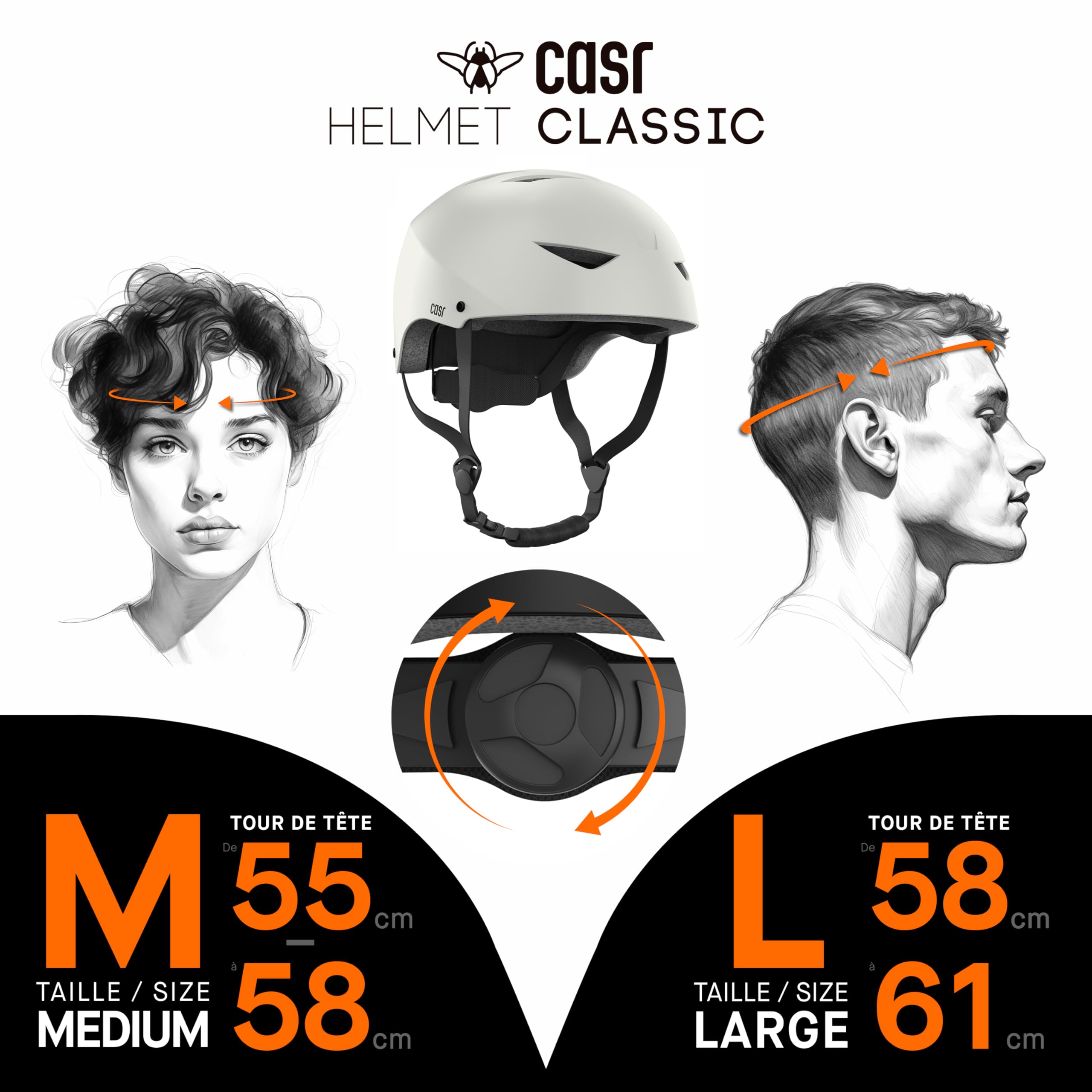 CASR Casques Casque de Protection Classique casque vélo marron