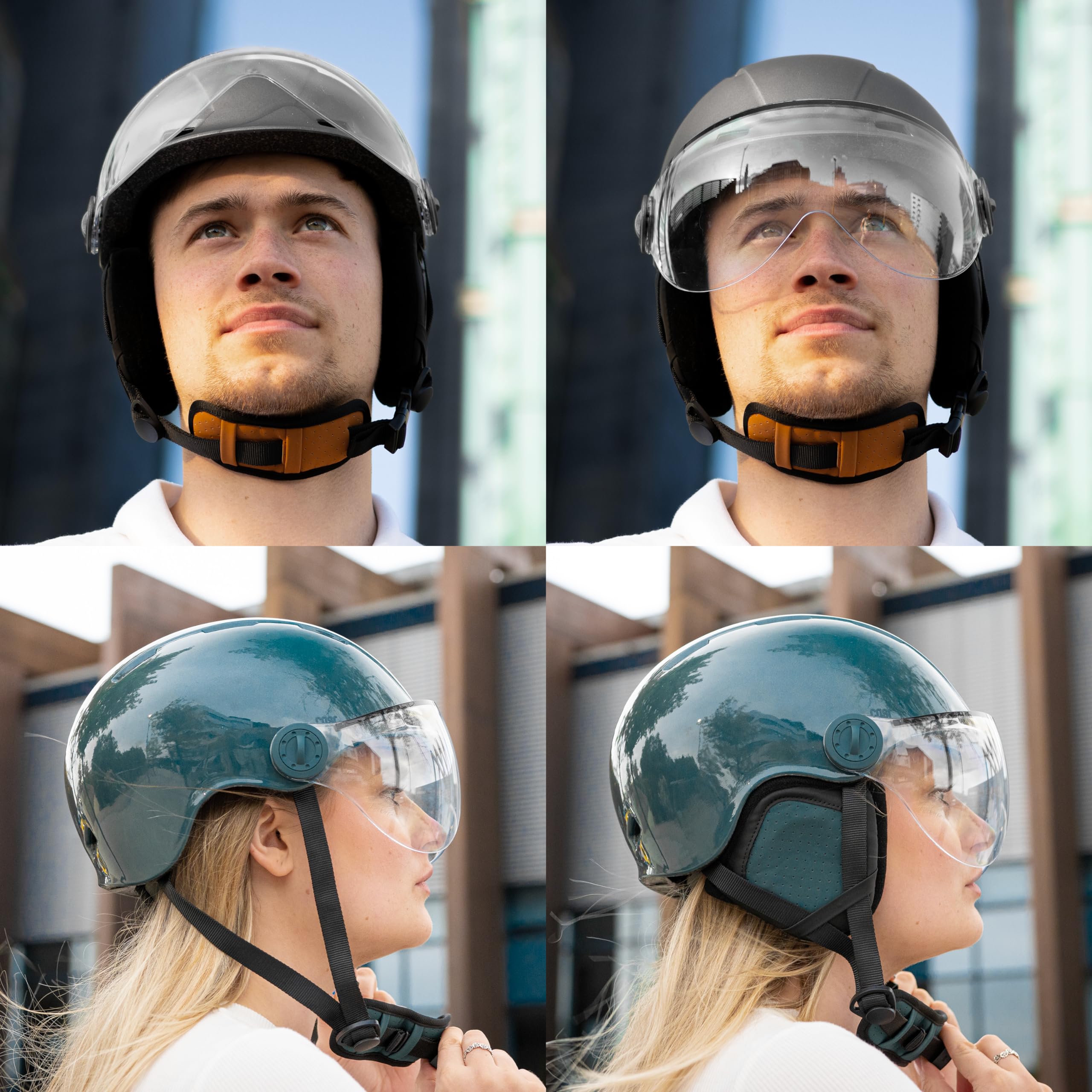 CASR Style Casque Vélo Urbain Noir Visière M 55-58 cm