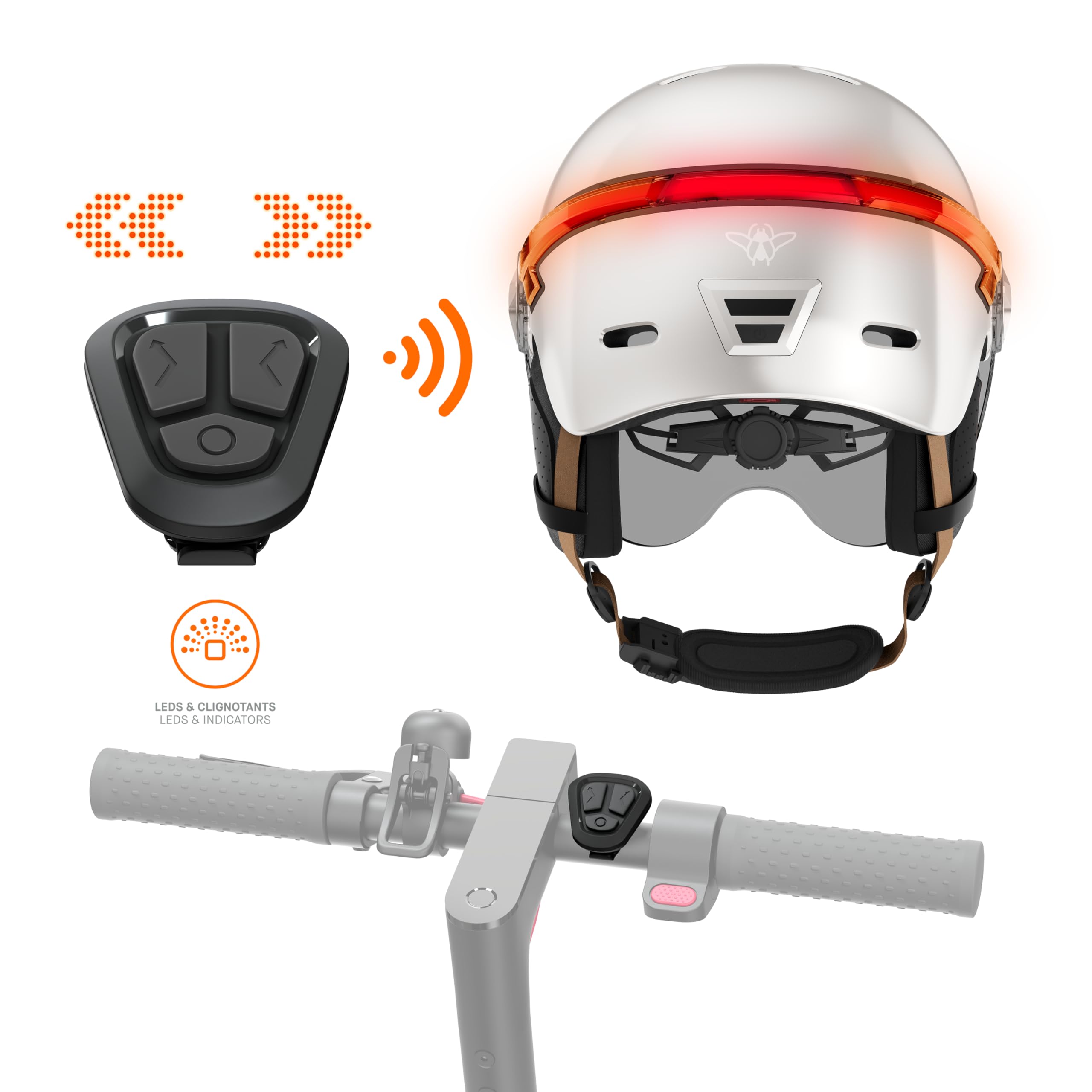 CASR LED Glow Casque Vélo Taille M Crème Visière XL