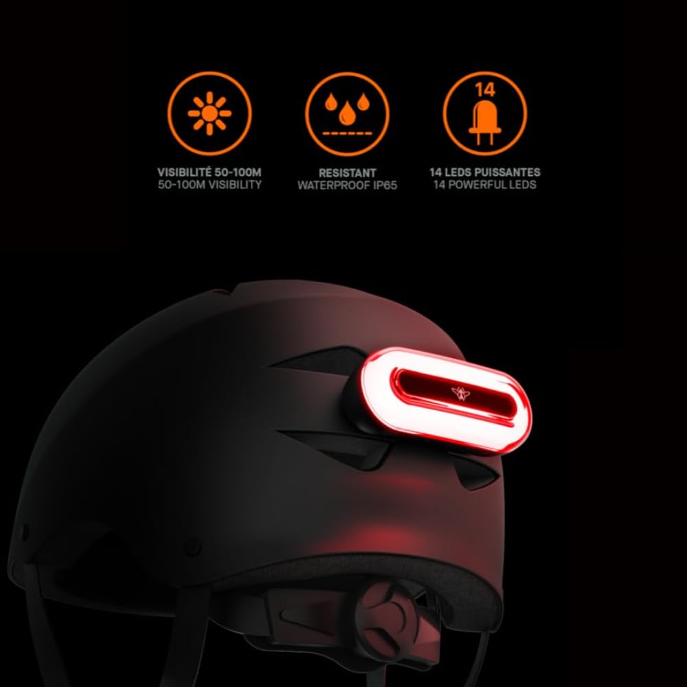 CASR Halo LED lumière casque vélo noir 14 LED USB-C