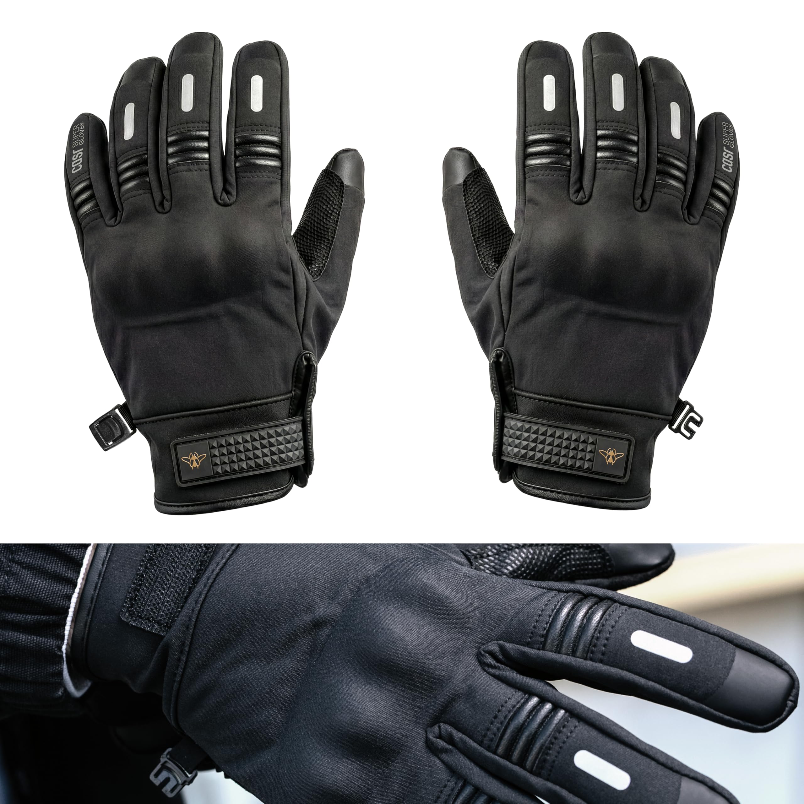 CASR Super Gloves Gant Moto Homologué Noir Taille M