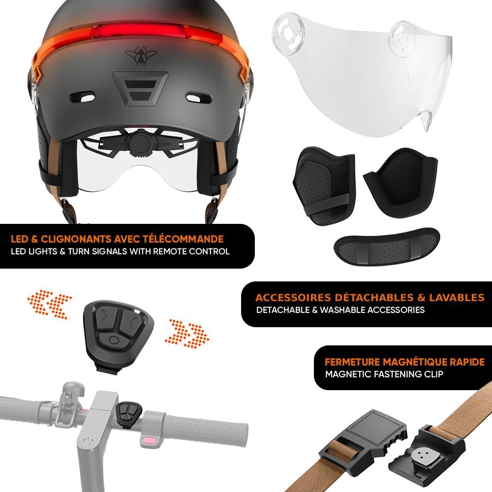 CASR Glow Casque Vélo LED Gris Taille M 55-58 cm