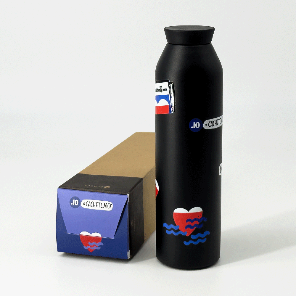 Closca Warm Times Black gourde isotherme 600 ml stickers