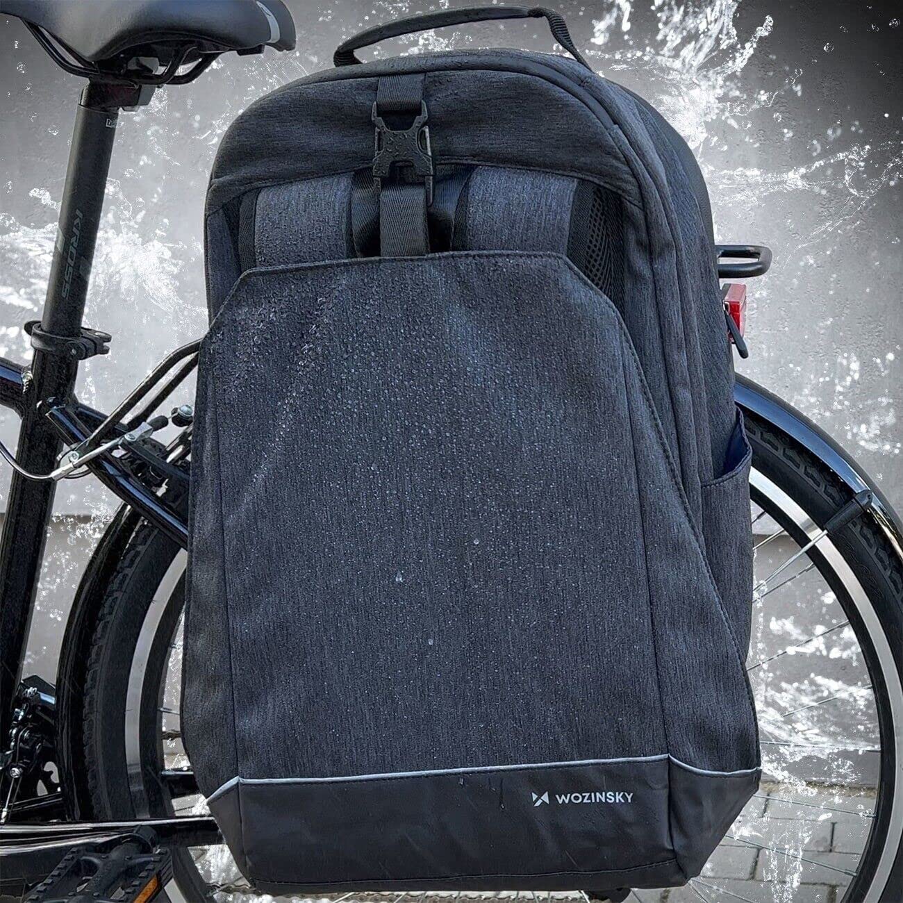 Wozinsky WBB33BK sac voyage vélo 40 L 2 en 1 étanche noir
