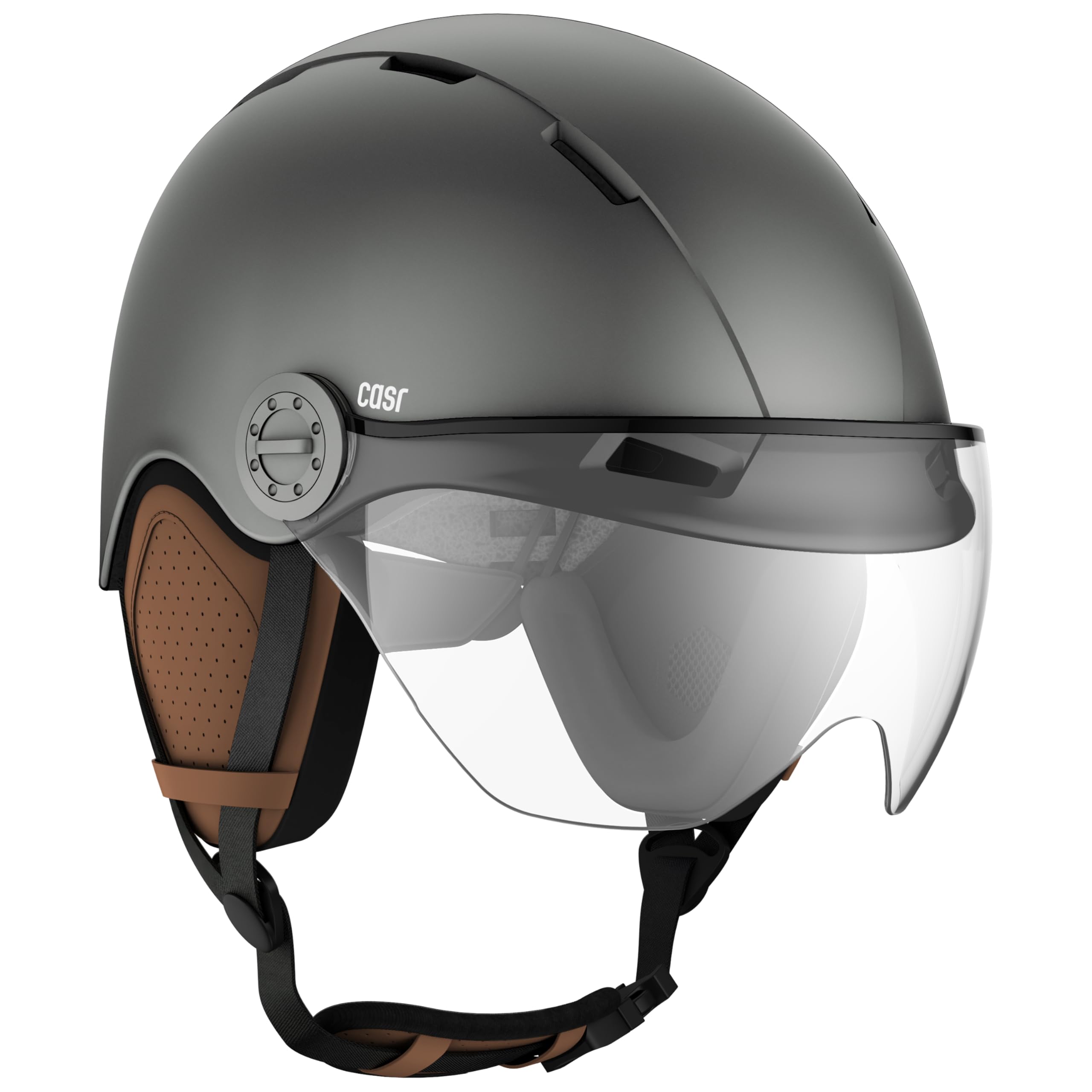 CASR Style Casque Vélo Urbain Noir Visière M 55-58 cm