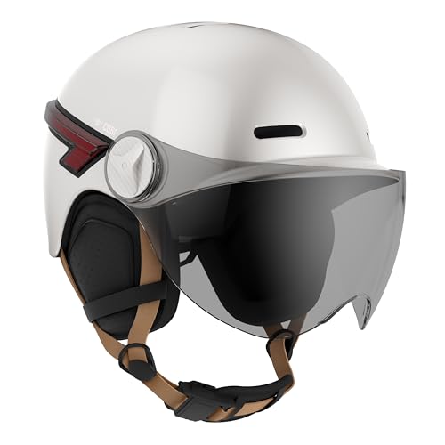 CASR LED Glow Casque Vélo Taille M Crème Visière XL