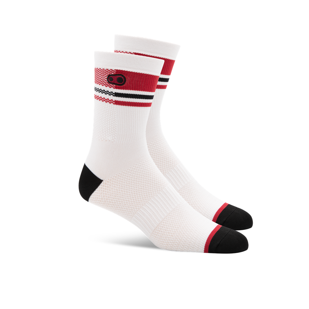 Crankbrothers Icon chaussettes VTT Blanc Rouge compression