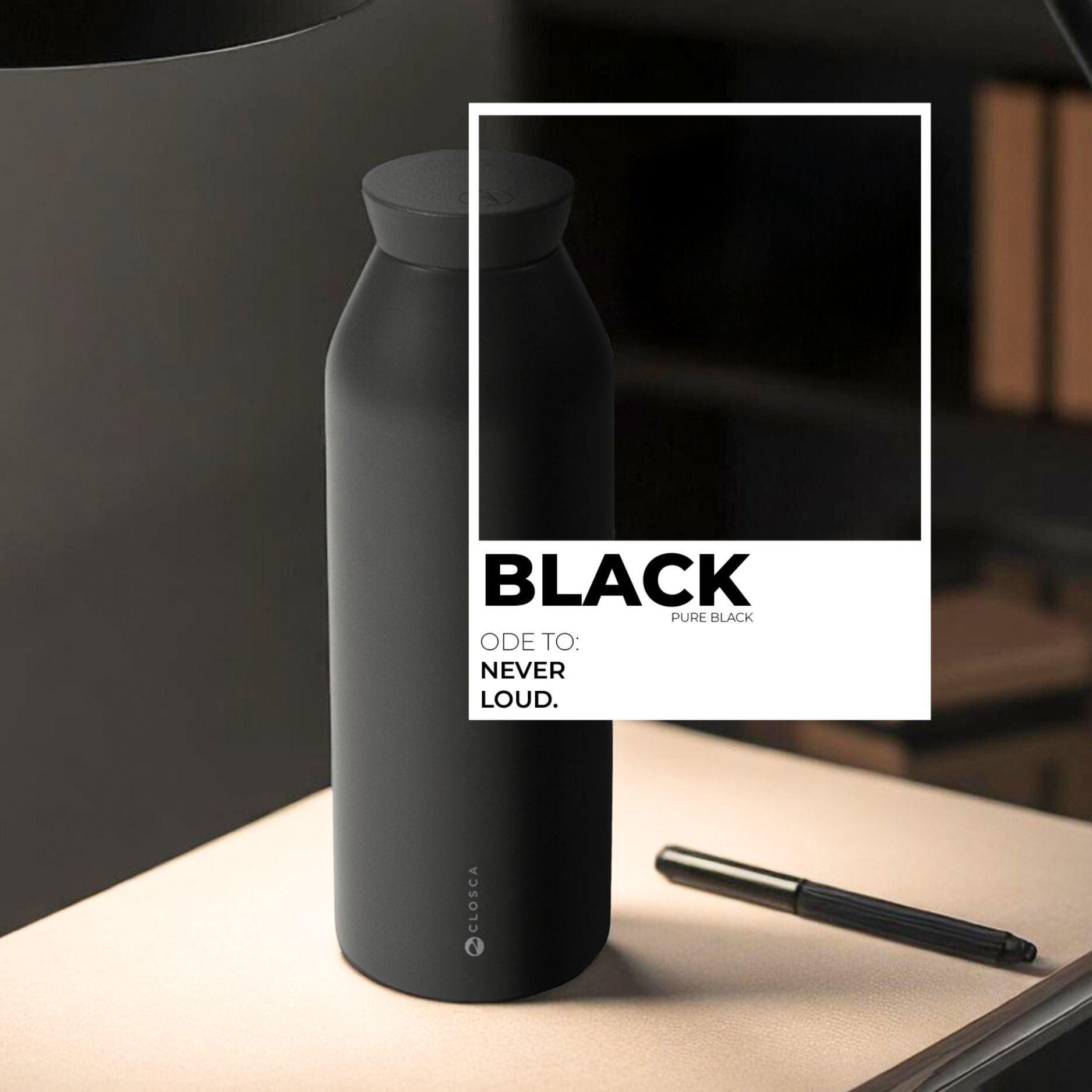 Closca Thermo Minimal Black gourde isotherme 600ml noire