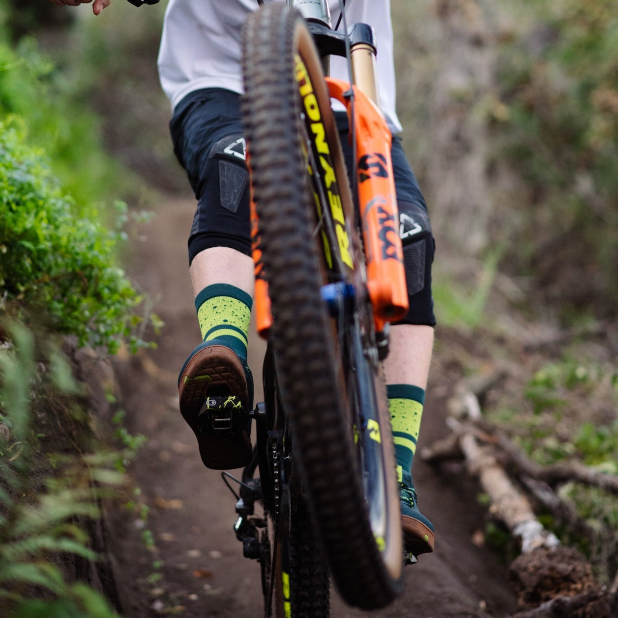 Crankbrothers Icon MTB Socks chaussettes VTT Petrol Lime S/M