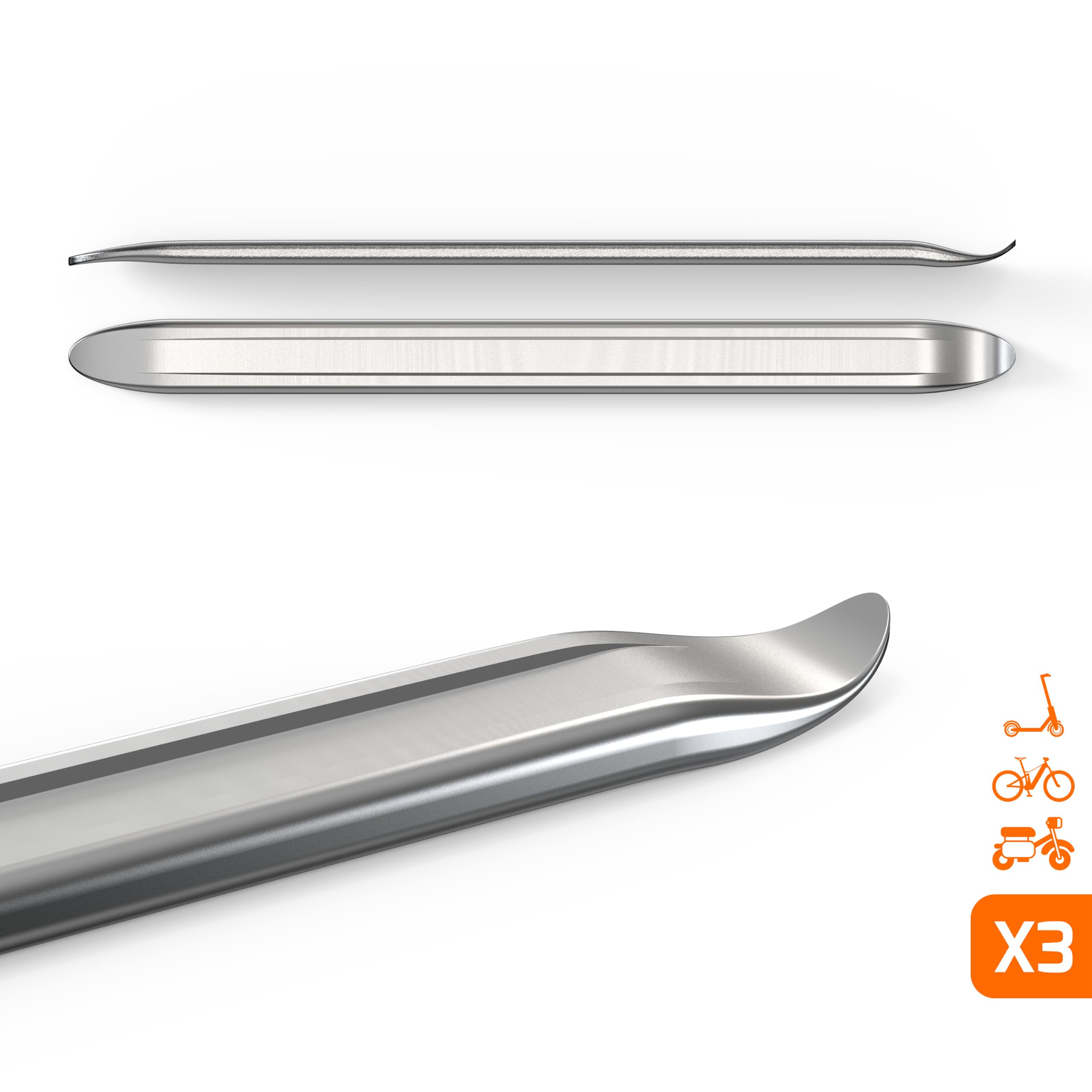CASR Démonte-Pneu Métal Gris Lot de 3 Levier XL
