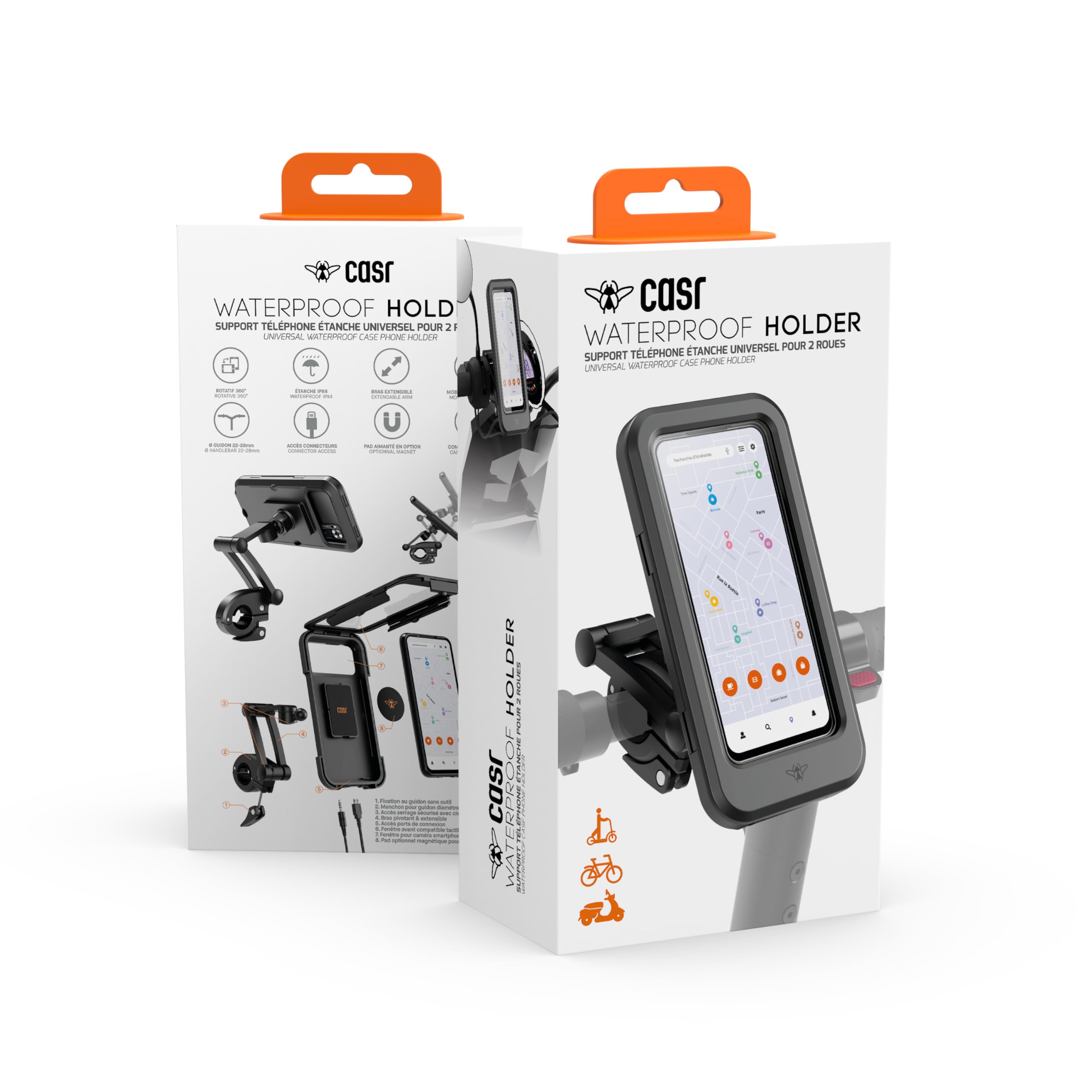 CASR Équipements Support Téléphone Étanche 360° IPX4