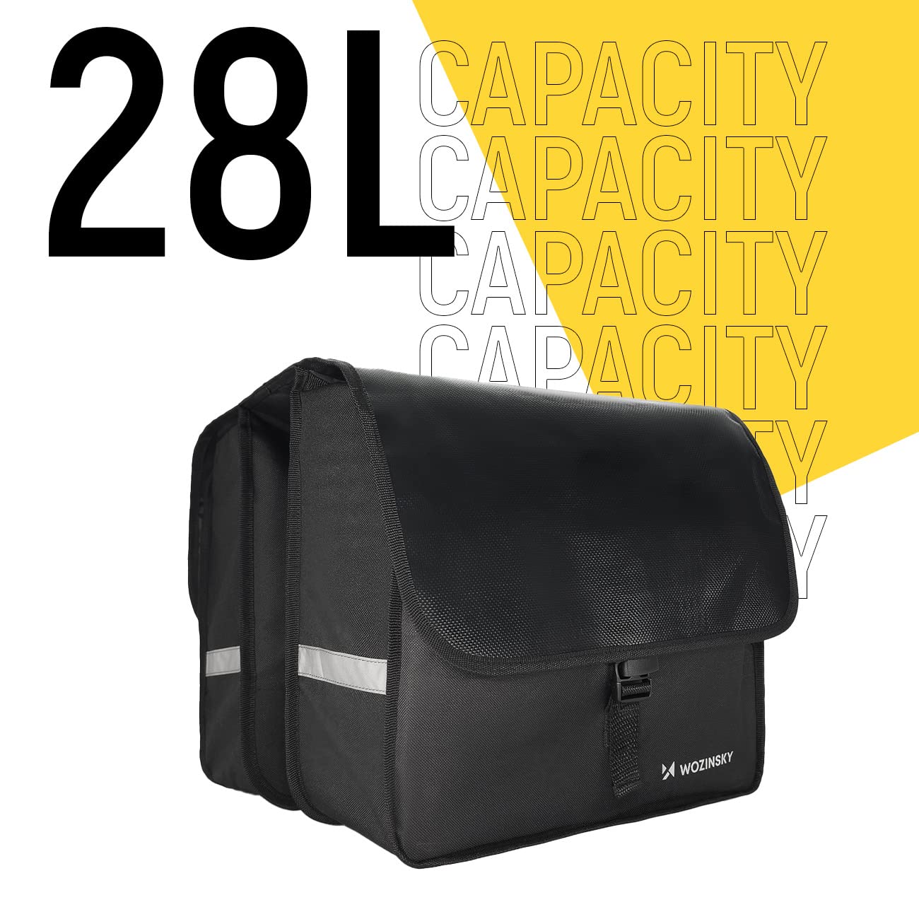 Wozinsky WBB34BK sacoche porte-bagages double 28L noire