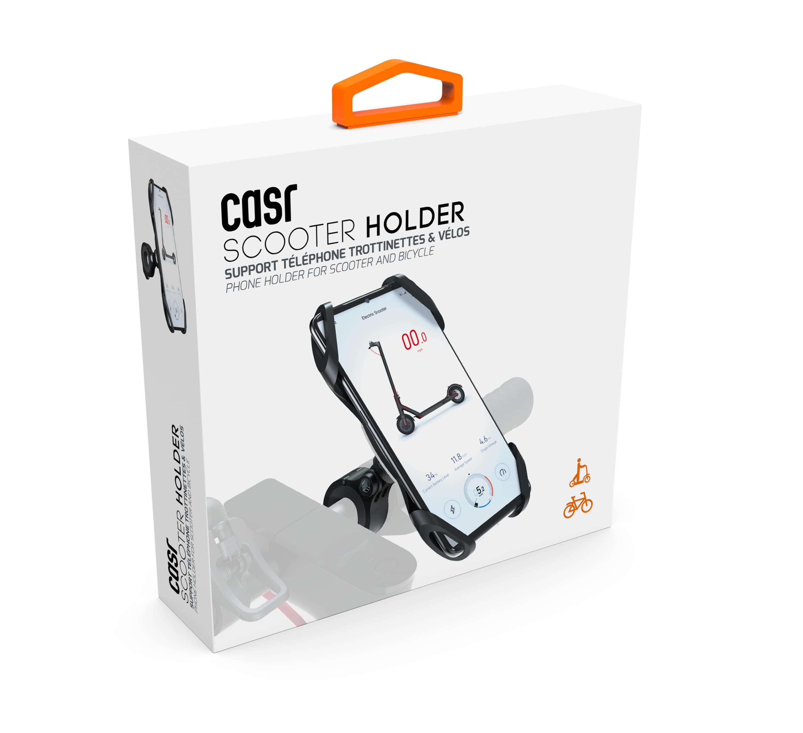 CASR Support Téléphone Trottinette Vélo Noir 6,7 Pouces