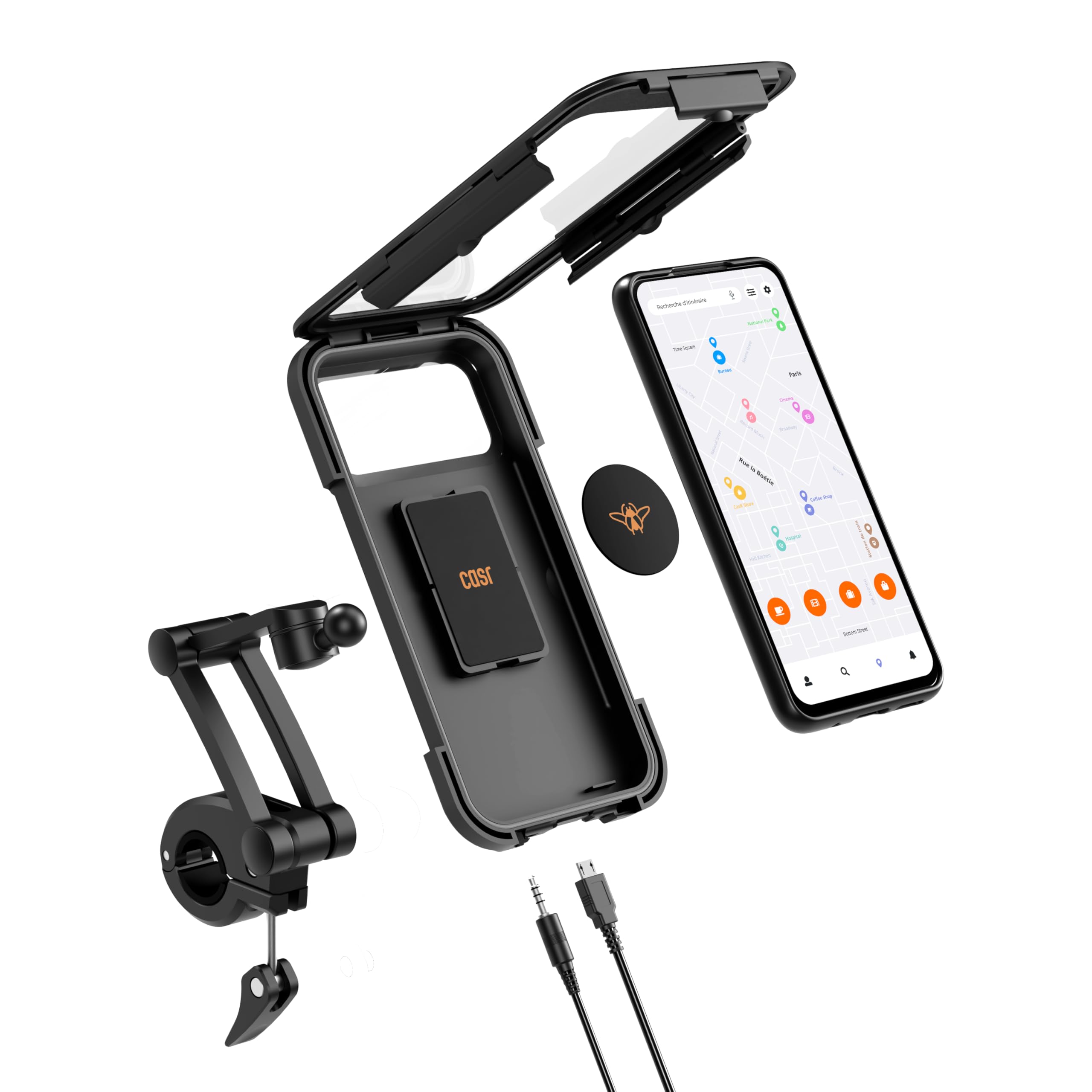 CASR Équipements Support Téléphone Étanche 360° IPX4