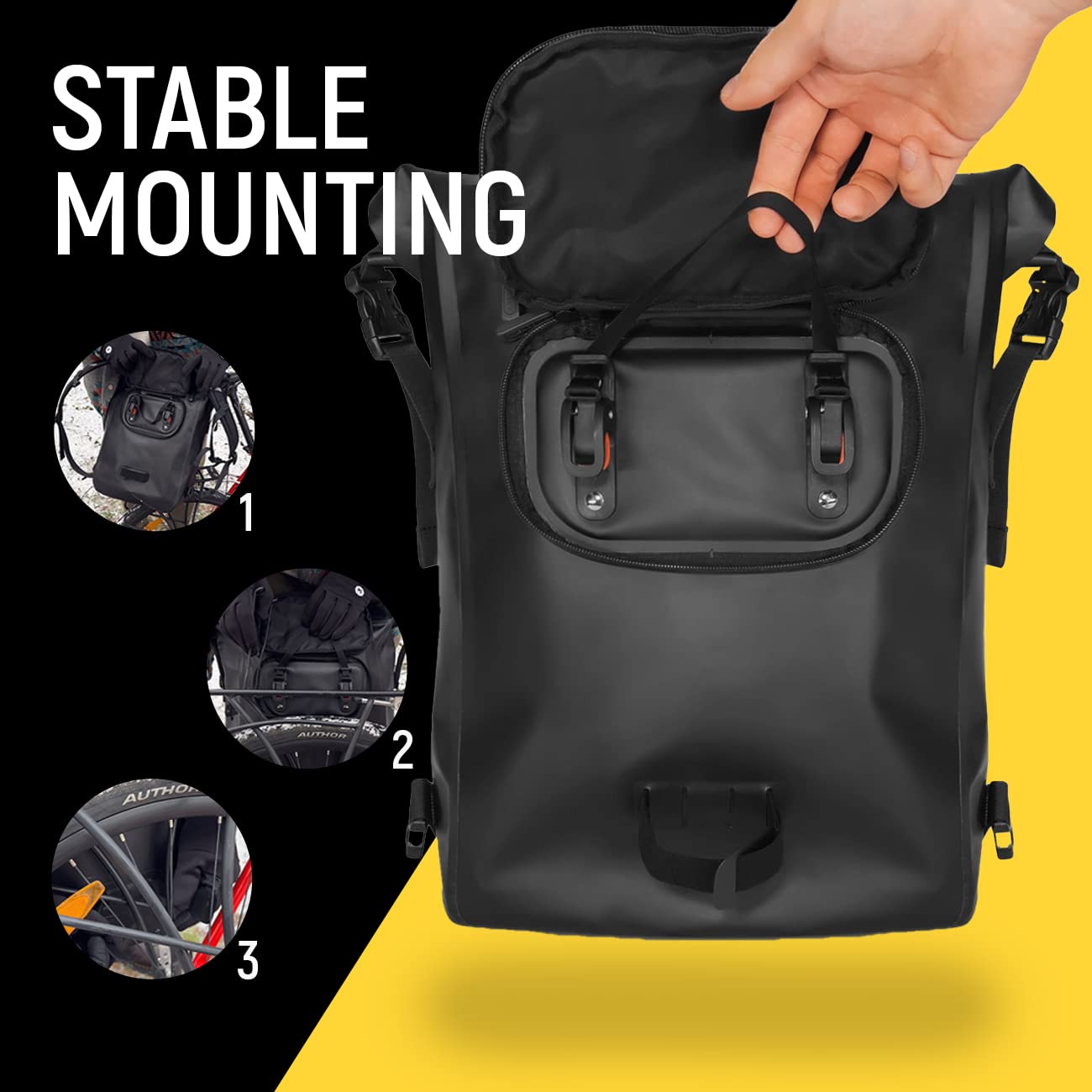 WOZINSKY Sacoches porte-bagages sacoche vélo 23 L Rouge étanche