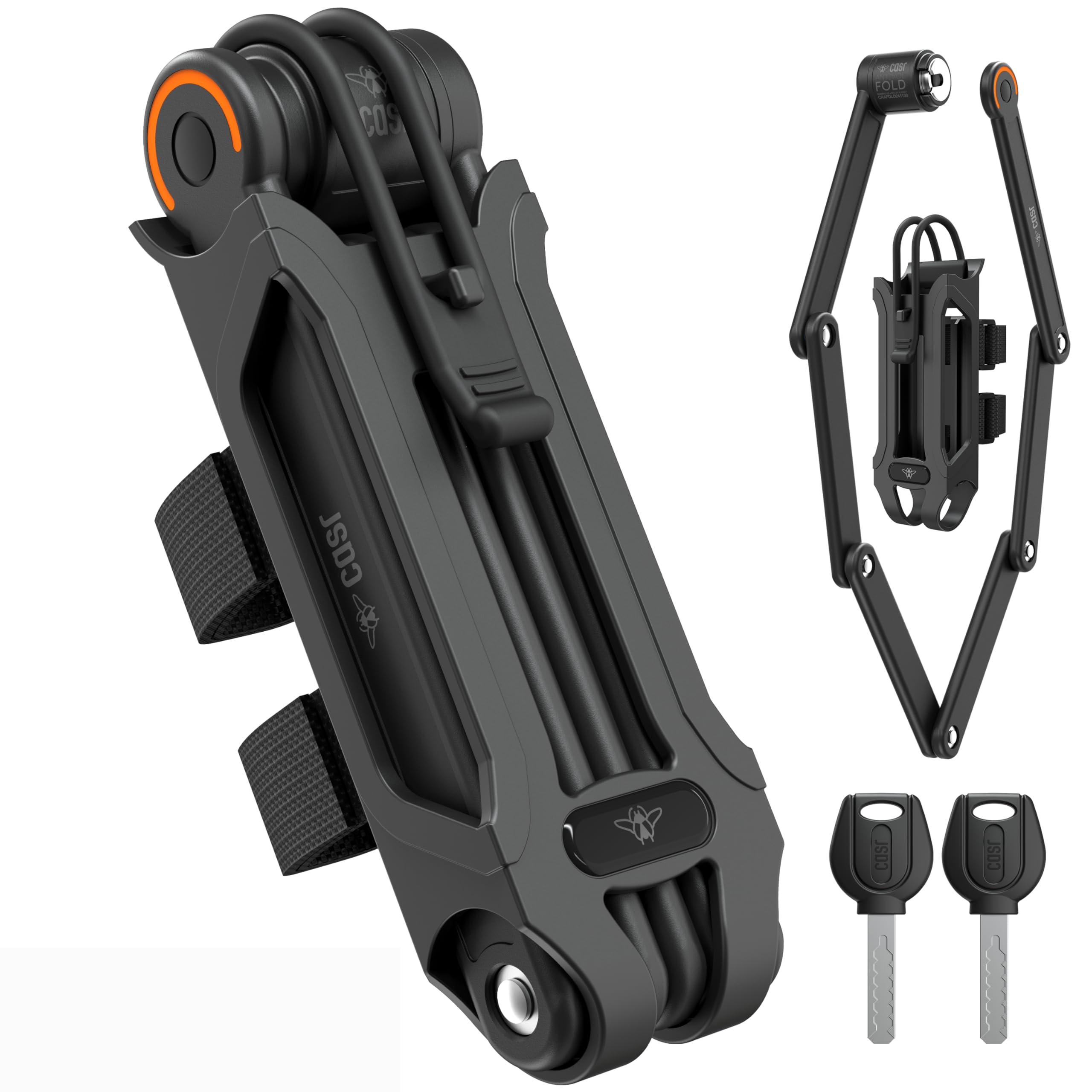 CASR Antivol Vélo Pliable cadenas 80 cm acier trempé