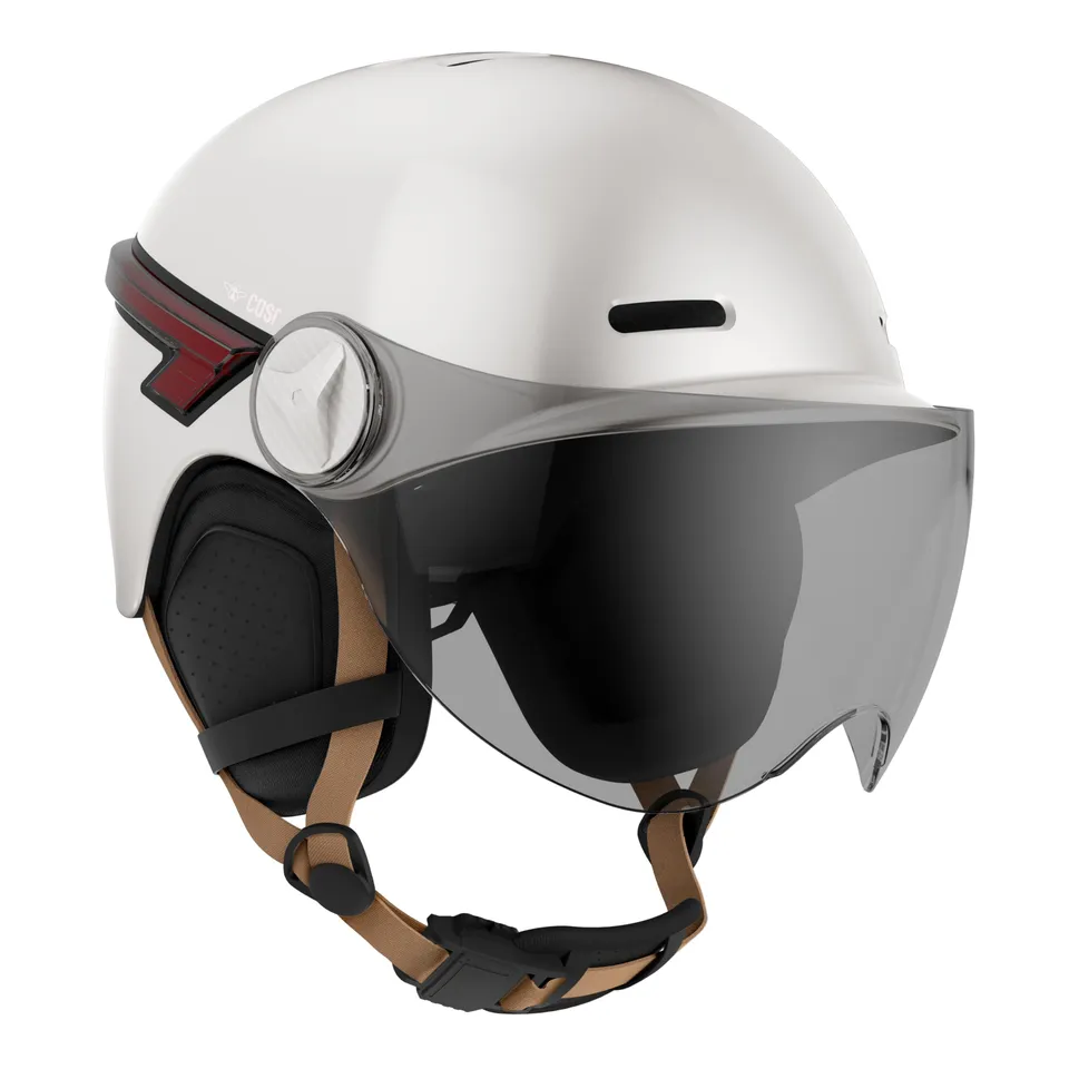 CASR LED Glow Casque Vélo Taille M Crème Visière XL
