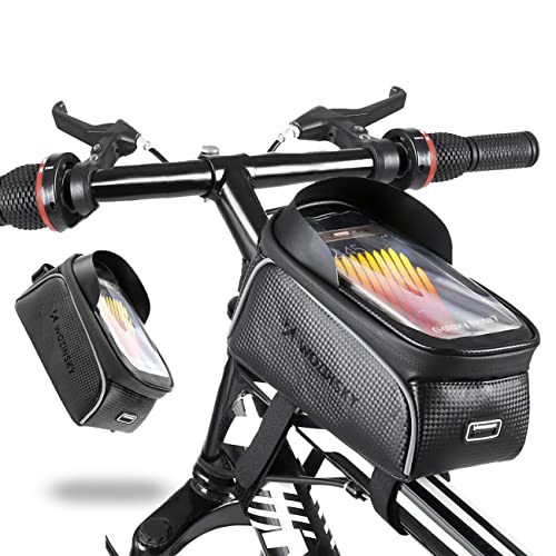 Wozinsky Sacoches de cadre sacoche vélo 2 L noir smartphone