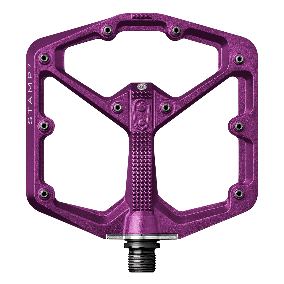 Crankbrothers Stamp 7 Large pédales plates bleu électrique alu