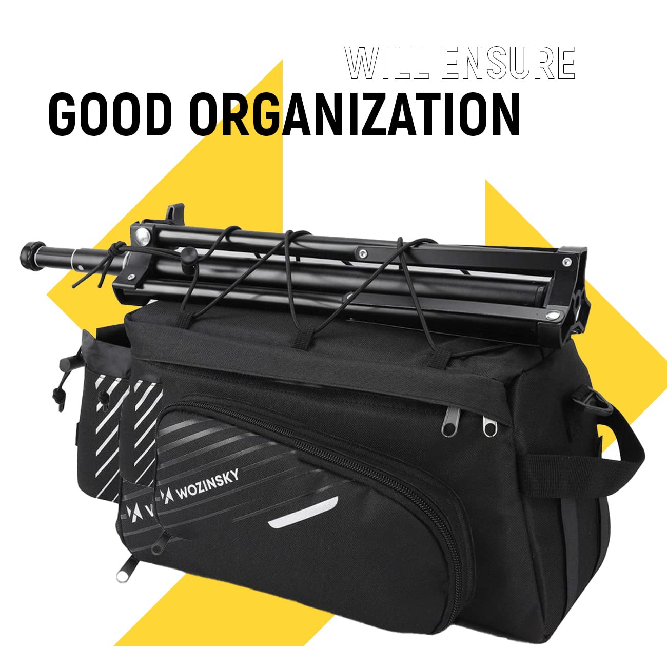 WOZINSKY WBB22BK Sacoche Porte-Bagages 9L Noir Étanche