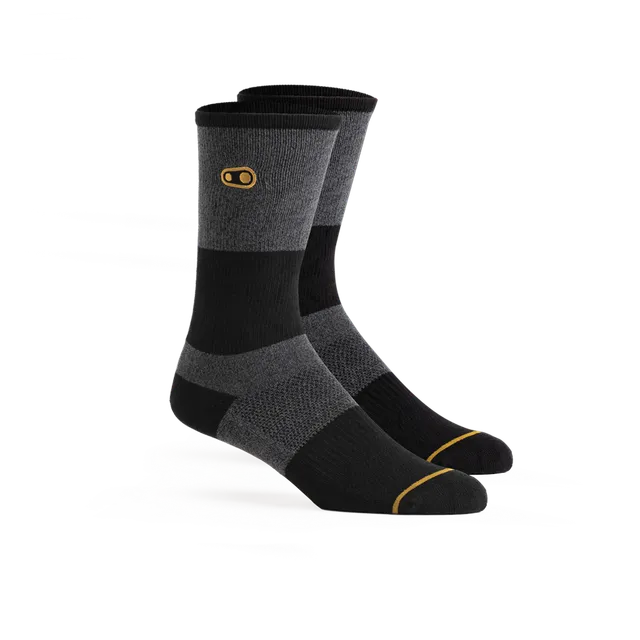 Crankbrothers Icon chaussettes vélo gris noir doré S/M