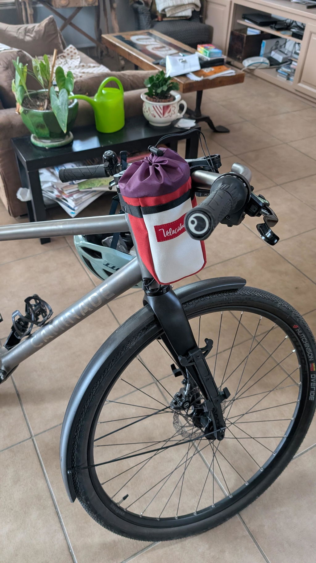 Atelier Velocidade Desman sacoche guidon vélo charbon