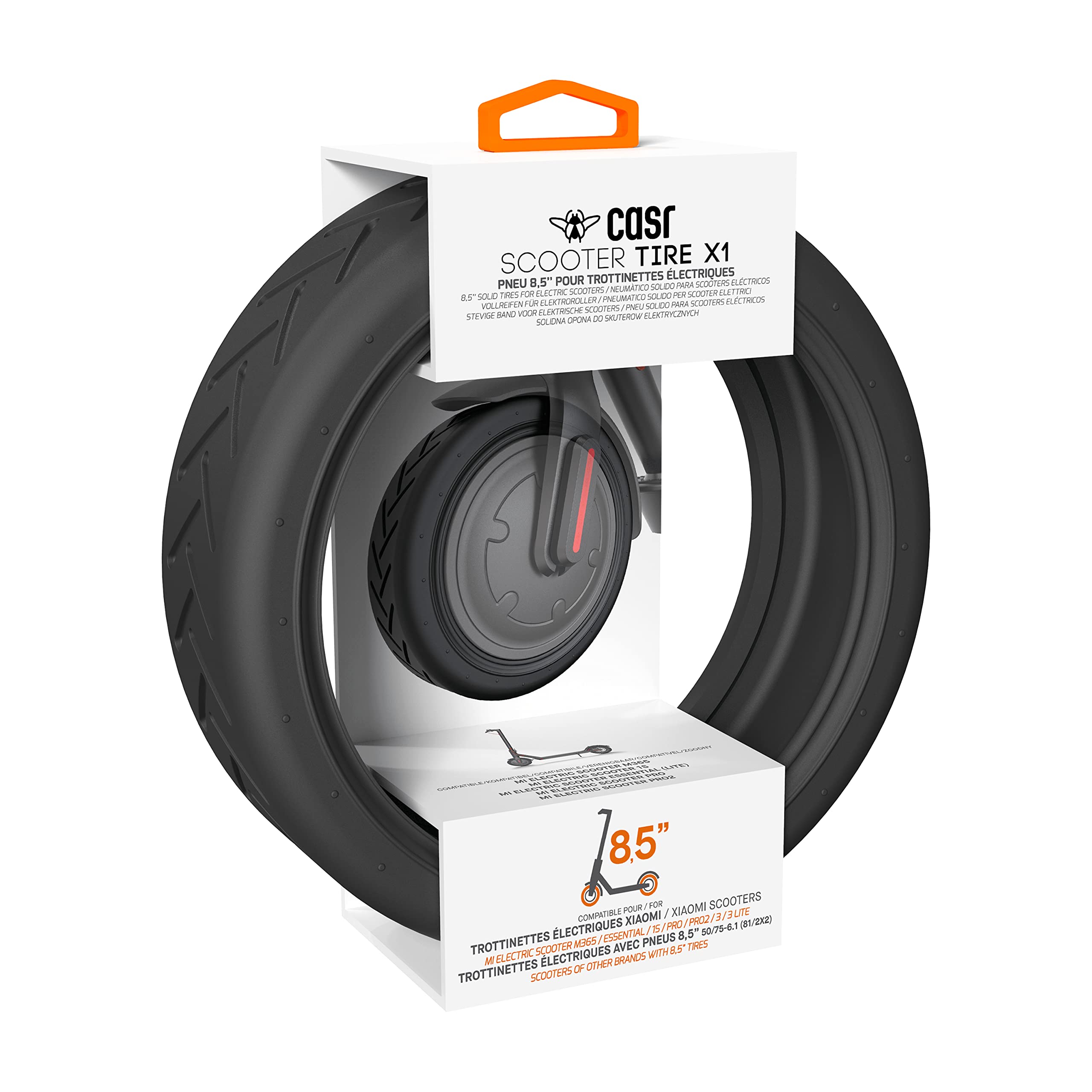CASR Miscoot Roue Pneu 8,5 Pouces Noir Gomme Épaisse