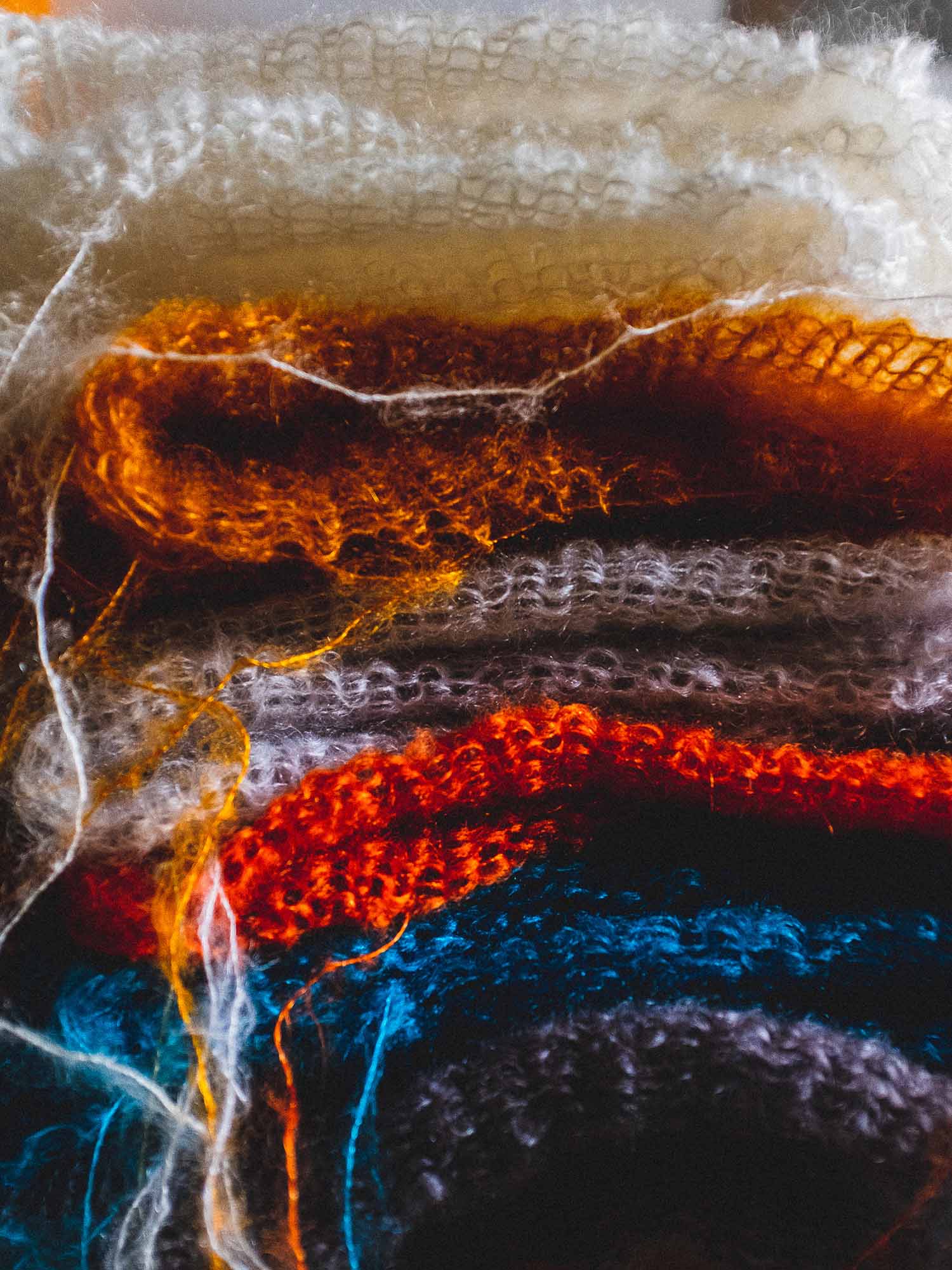 Atelier Velocidade bonnet mohair laine cuivre chaud respirant