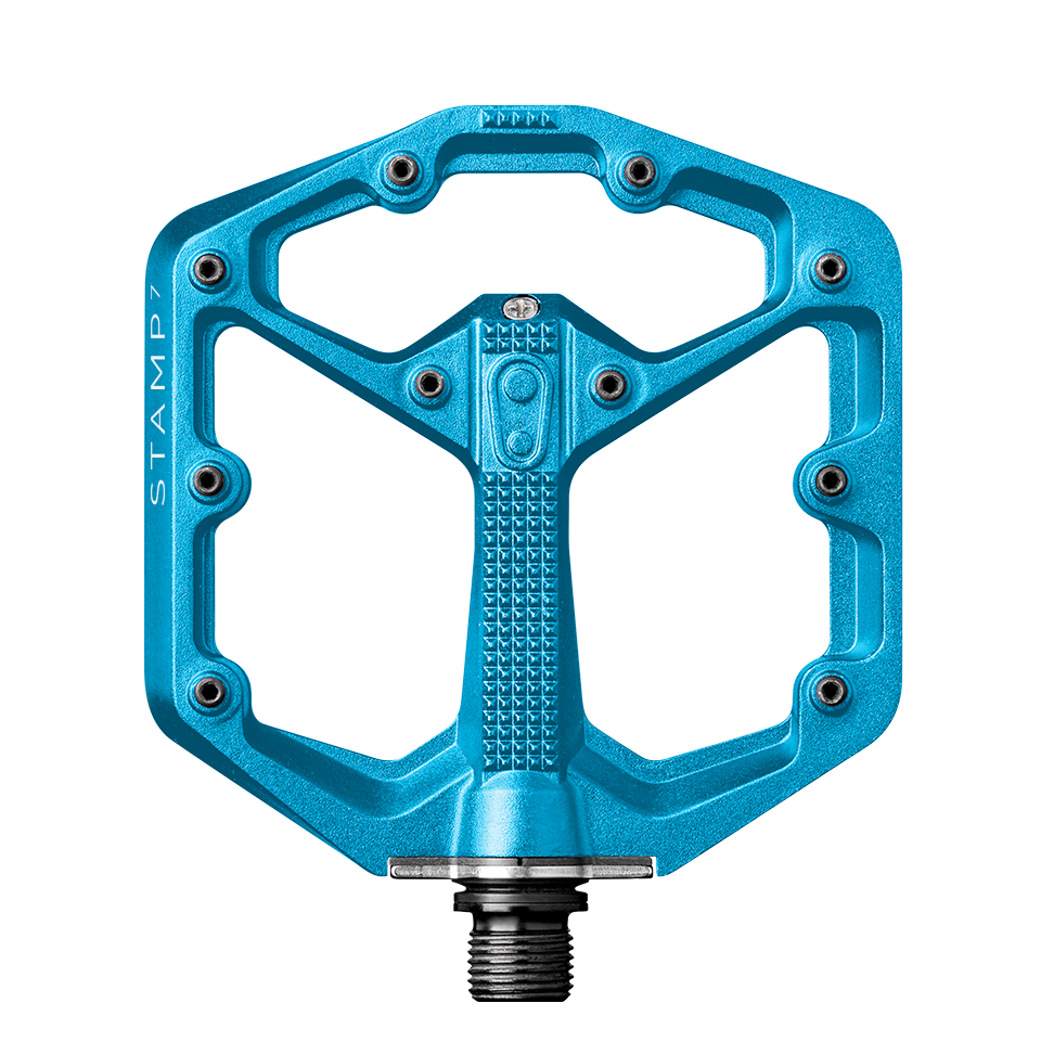 Crankbrothers Stamp 7 Small pédales plates bleu électrique alu