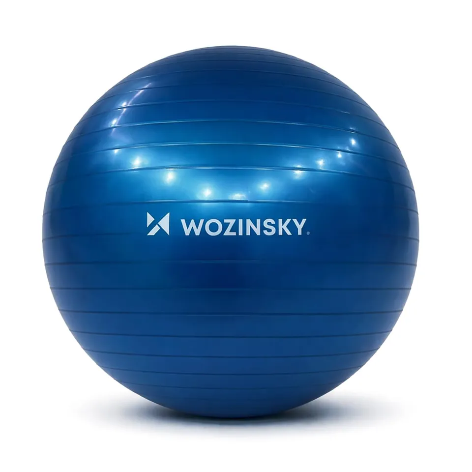 Wozinsky ballon gymnastique 65 cm bleu avec pompe