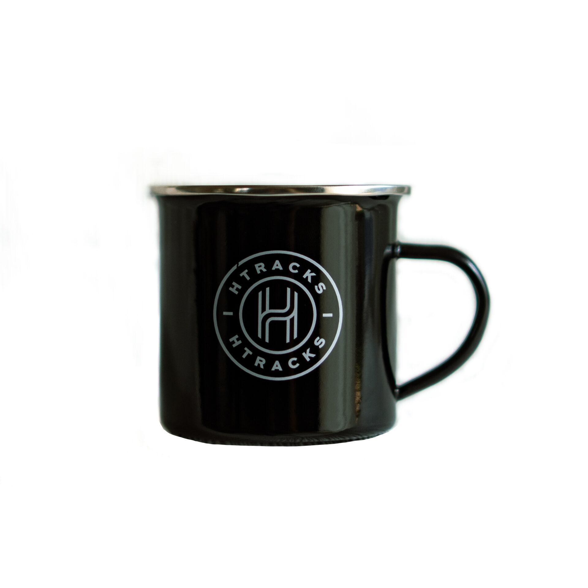 HTracks Mug tasse métal noir logo brillant