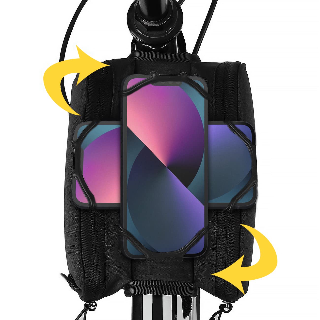 WOZINSKY Sacoches de cadre sacoche vélo noir téléphone